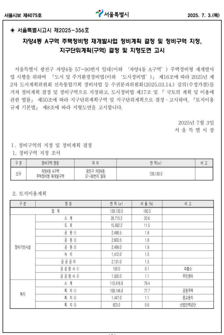  자양4동 A구역 매물-"정비사업전문업체"선정