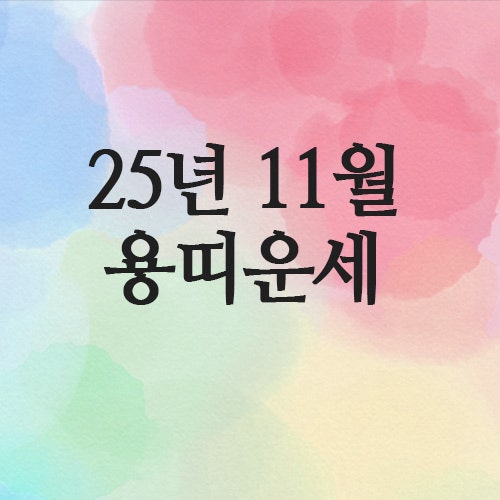  2025년 11월 용띠 운세 (64년 · 76년 · 88년 · 2000년생)