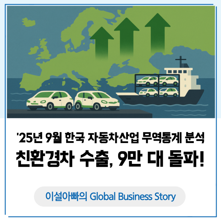  2025년 9월 한국 자동차산업 무역통계 분석: 친환경차 수출 9만 대 돌파