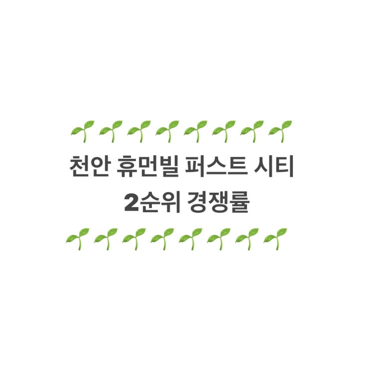  천안 휴먼빌 퍼스트 시티 2순위 경쟁률