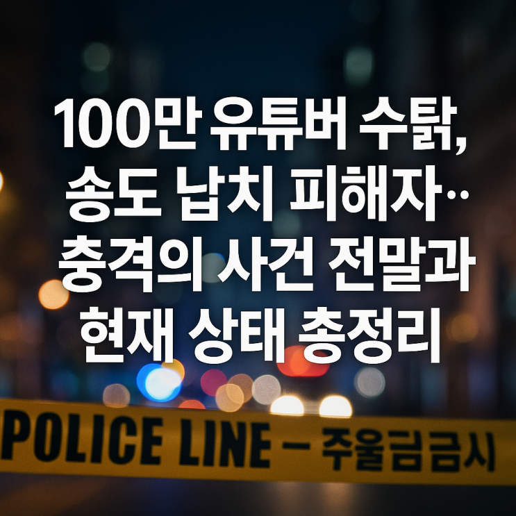  100만 유튜버 수탉, 송도 납치 피해자…충격의 사건 전말과 현재 상태 총정리