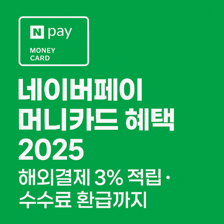  네이버페이 머니카드 혜택 2025｜해외결제 3% 적립·수수료 환급까지
