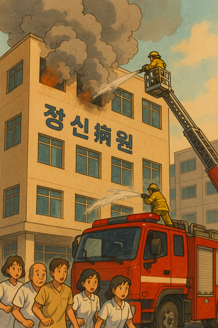 인천 작전동 <b>정신병원 화재</b>, 117명 긴급 대피