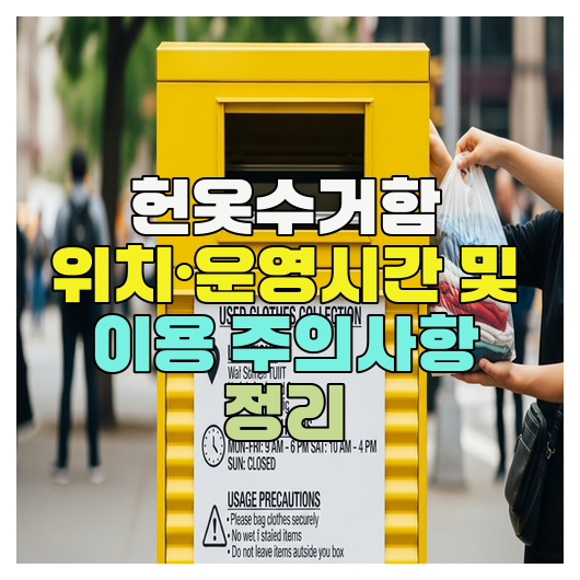  헌옷수거함 위치·운영시간 및 이용 주의사항 정리