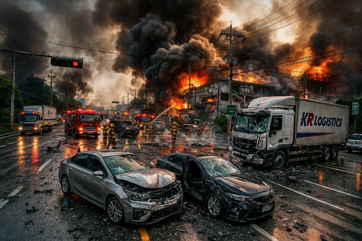 [충격속보] 인천광역시 <b>화재</b>발생, 계양구 <b>작전동</b> 708-2 연기... 