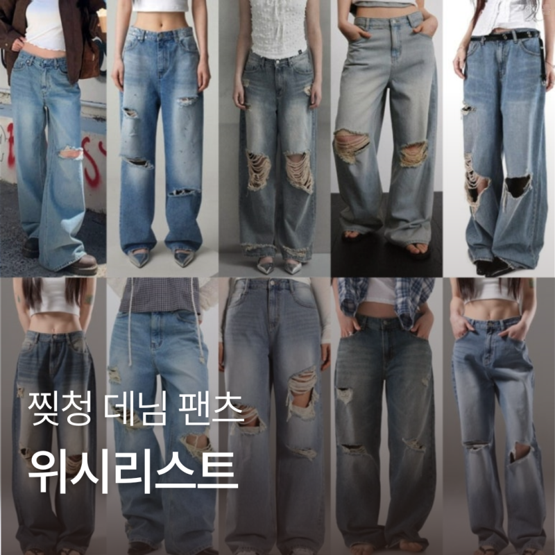 [wishlist] 여름맞이 찢청 데미지 데님 청바지 위시리스트 | 연예인 찢청 코디 정보