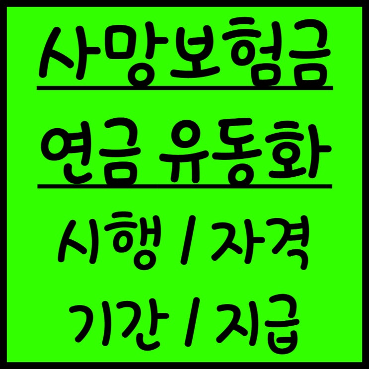  2025 사망보험금 생전 사용가능 유동화