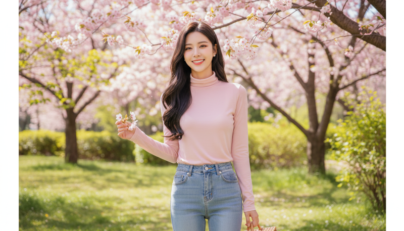 여성 목티 텐셀 목폴라 얇은 이너 폴라티: 핑크, 흰색, 검정 시스루 티셔츠 가을 겨울 봄 코디....
