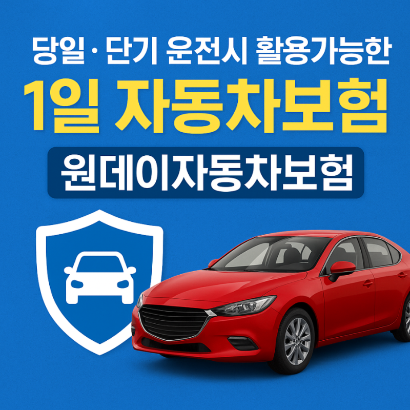 갑자기 운전해야 할 때, 하루만 가입하는 자동차보험 비교!(광고아님)
