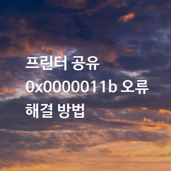  프린터 공유 0x0000011b 오류 해결 방법