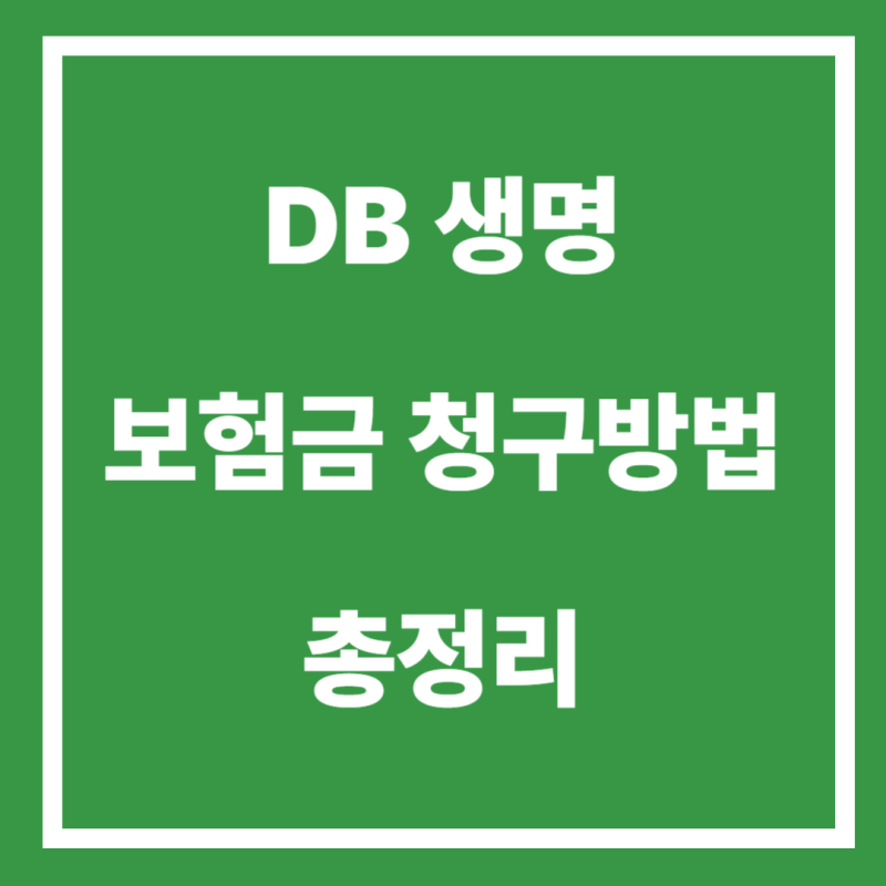 DB생명 보험금 청구 방법 및 주의사항 완벽 정리