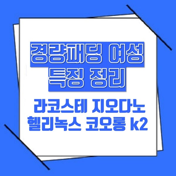 라코스테 지오다노 헬리녹스 코오롱 k2 경량패딩 여성