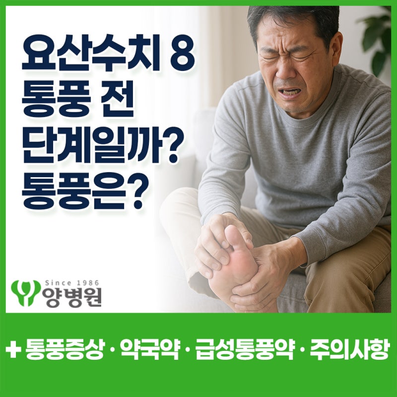 요산수치 8, 통풍 전 단계일까? 정상일까? - 통풍증상 · 낮추는 음식 ·급성통풍약 · 약 복용....