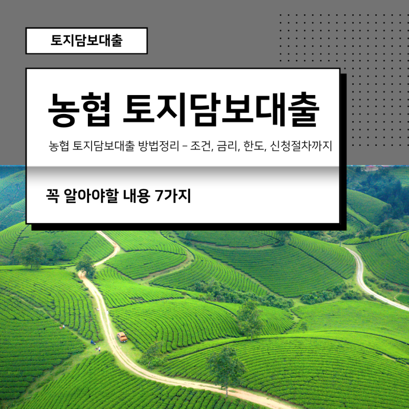 2025 농협 토지담보대출 방법정리 – 조건, 금리, 한도, 신청절차까지