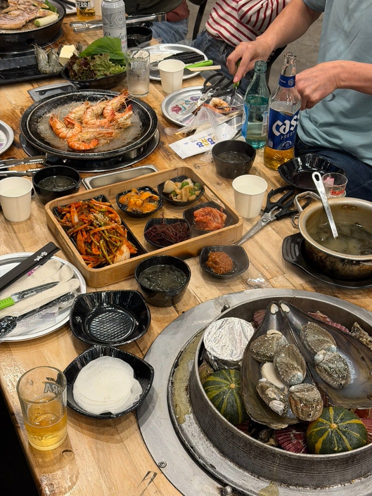  마산 굴 구이 노을보러왔굴ㅣ석화,새우 구이 회식 후기