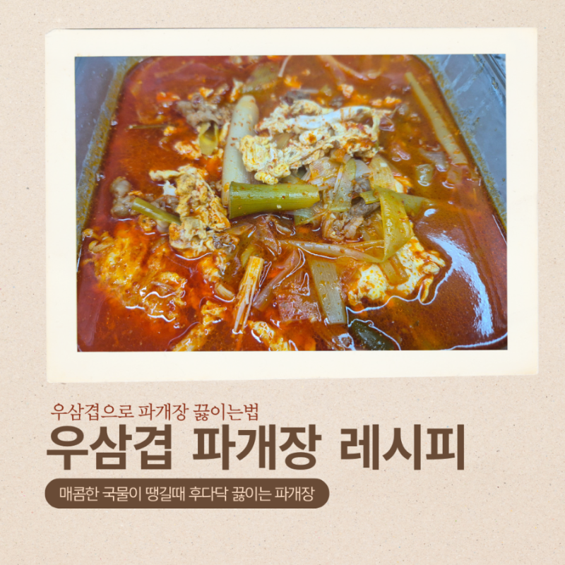 우삼겹 파개장 레시피 육개장보다 맛있는 파개장 끓이는법