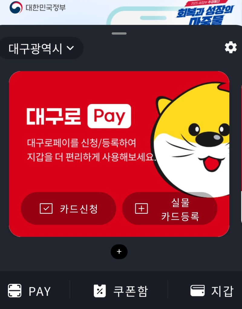 대구로페이 사용처 잔액조회 충전 사용방법  카드 발급 할인까지