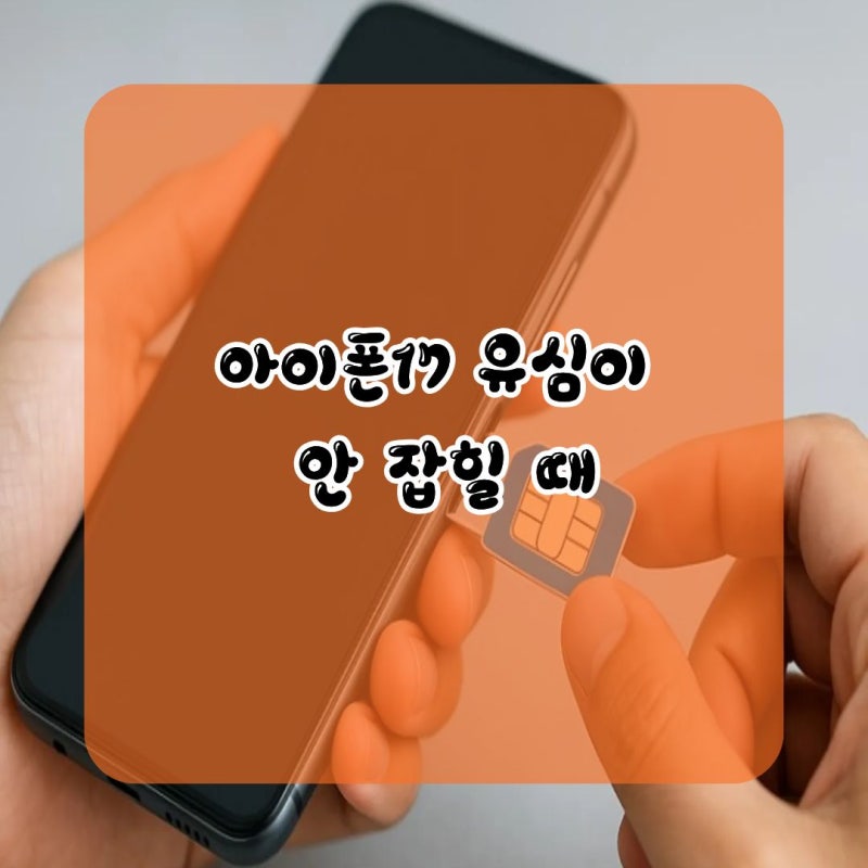 아이폰17 유심 인식 안됨 도움이 되는 해결법