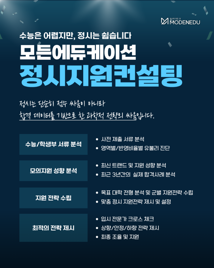  수능은 어렵지만, 정시는 쉽습니다(최상위 입시전문가 박정호 실장의 정시컨설팅 안내)