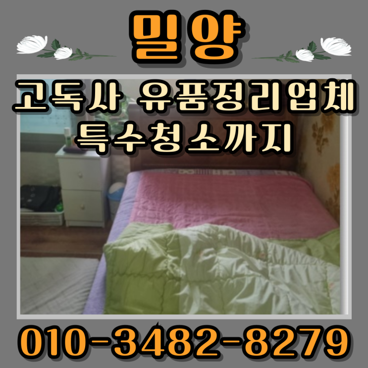  밀양고독사 유품정리업체 특수청소까지