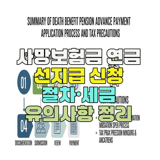  사망보험금 연금 선지급 신청 절차·세금 유의사항 정리