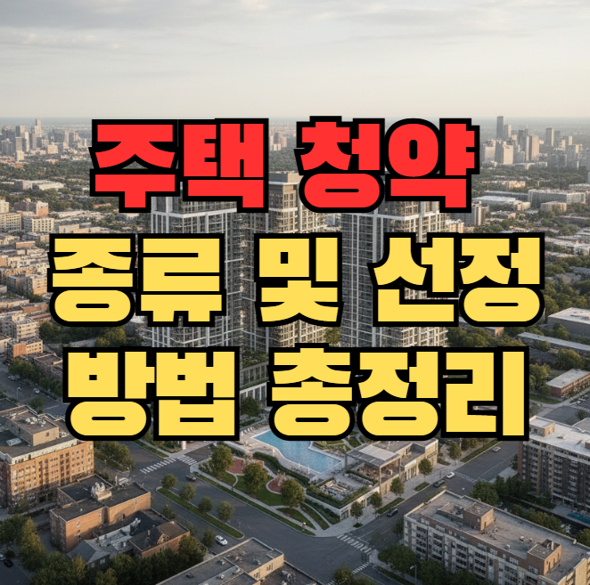  주택 청약 종류와 아파트 청약 선정 방법  총정리