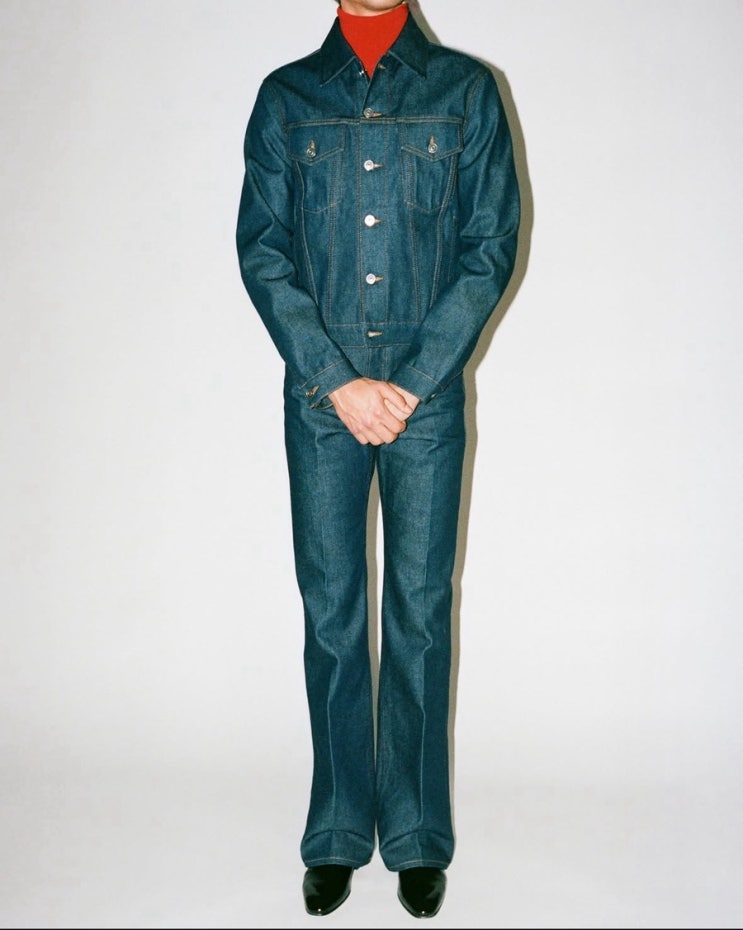  Husbands Paris Trucker Jacket In Cotton Denim - Indigo 허즈밴드 파리 트러커 자켓 인 코튼 데님 - 인디고