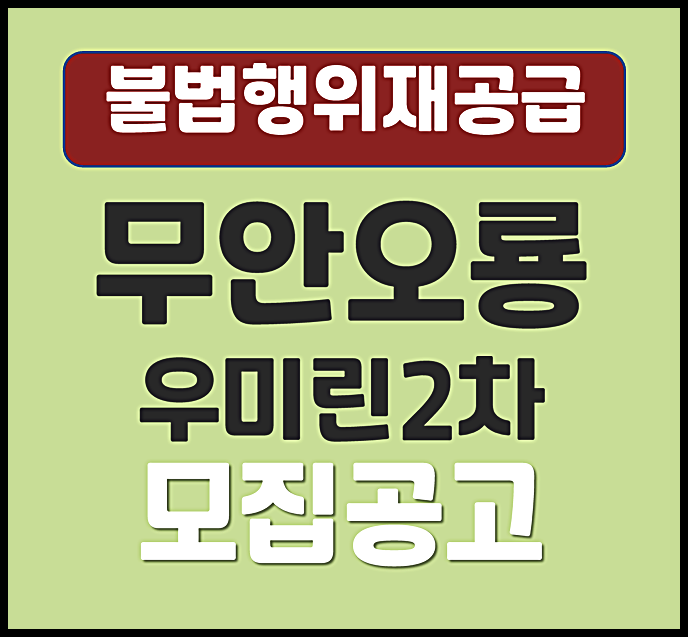  무안 오룡지구 우미린 2차 무순위 청약 (44BL 분양가)