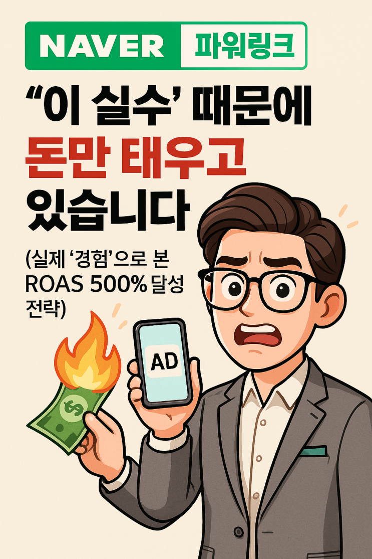  네이버 파워링크 광고, '이 실수' 때문에 돈만 태우고 있습니다 (실제 '경험'으로 본 ROAS 500% 달성 전략)