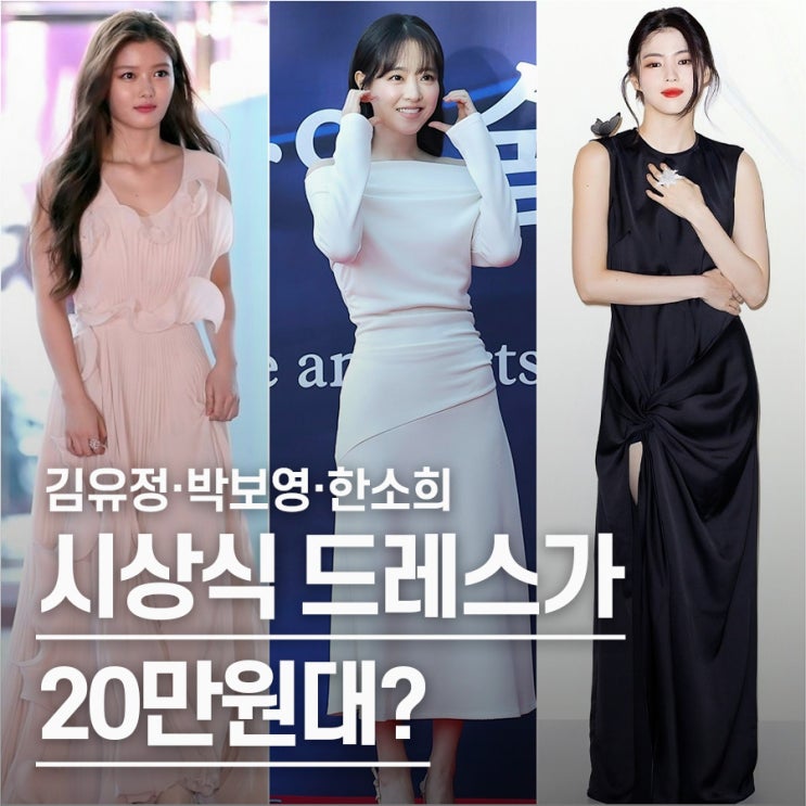  "20만원대 패션으로 시상식 참석" 김유정·박보영·한소희 드레스 종류