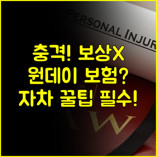 카카오 원데이 보험 단독 사고 보상불가 충격 진실과 자차 완벽 대체 팁