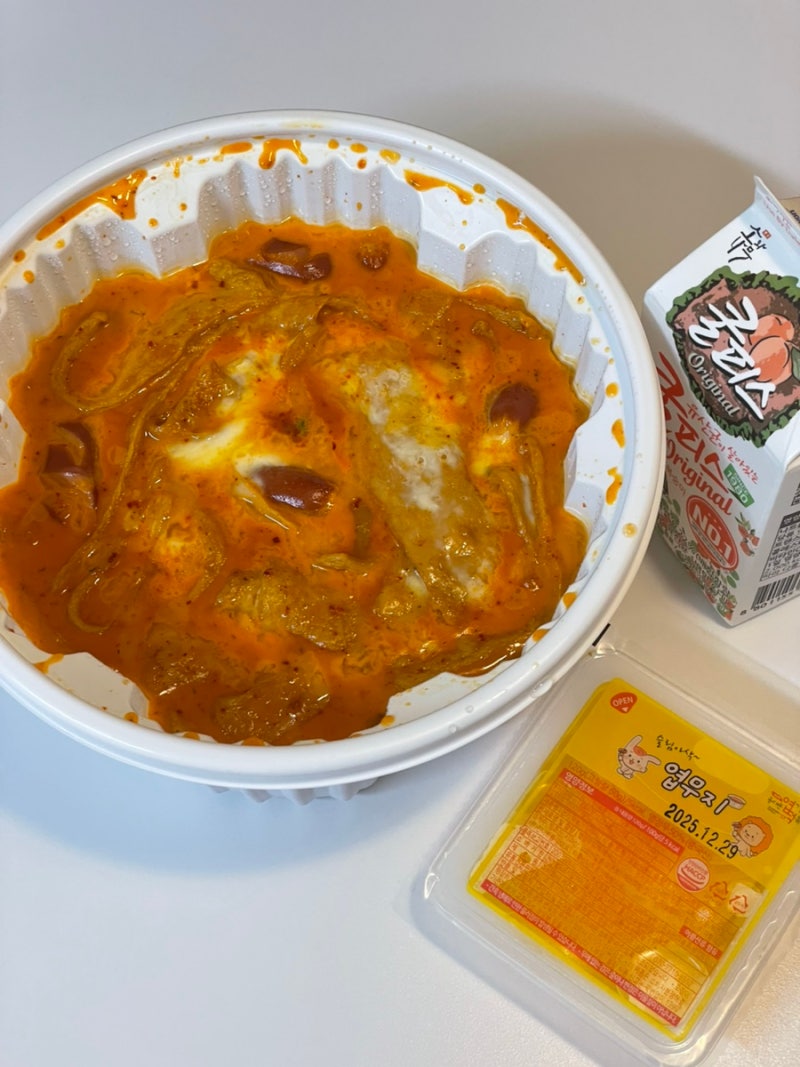 동대문 엽기 떡볶이 로제반반 착한맛 주문 옵션 토핑 추천 찐 후기 리뷰