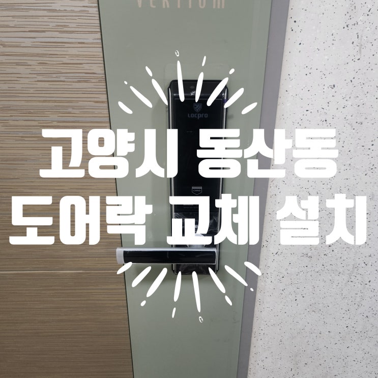  고양시 동산동열쇠 동산마을22단지아파트 비상키 있는 도어락 교체 설치
