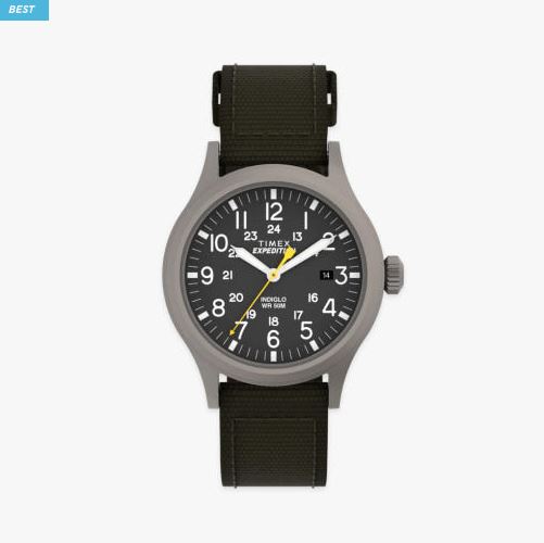  “타이맥스 익스페디션 스카우트 40mm (T49961) – 아웃도어 감성 가득한 카키 패브릭 스트랩 남성 시계”