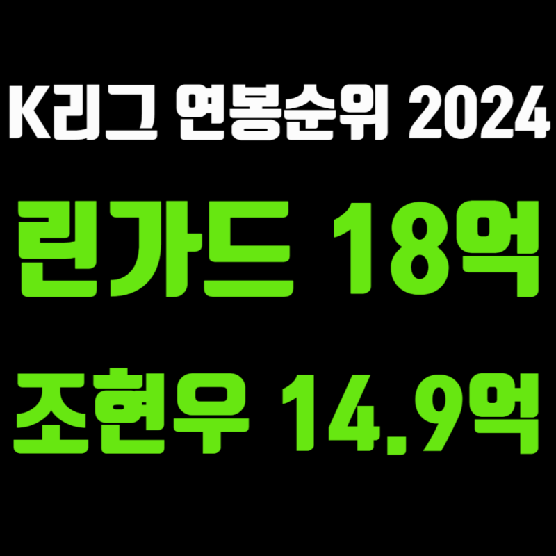 K리그 국내축구선수 연봉순위 분석(2024년), 린가드 18억·조현우 14.9억