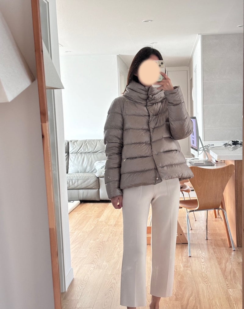 에르노 퍼넬넥 숏패딩 에토프 컬러 착샷후기