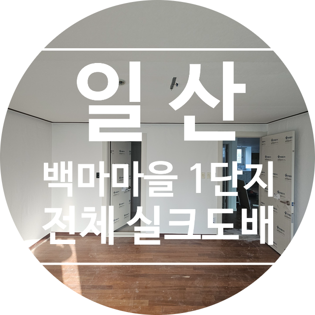  [2025년 10월 29~30일 2일간 시공] 일산 백마마을 1단지 48평: 전체 실크 도배로 완성한 깨끗하고 넓은 공간 (KS벽지 이룸 2124-1 화이트)