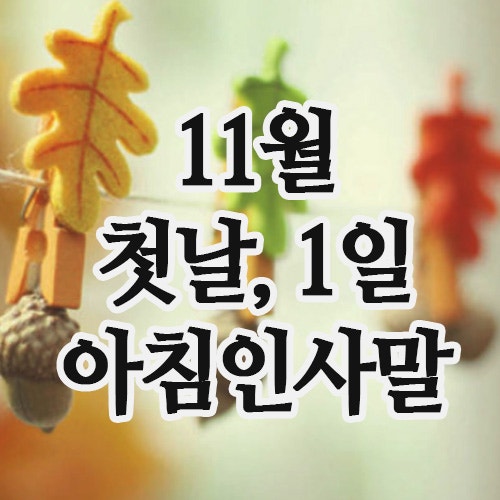  11월 첫날 인사말 이미지, 1일 토요일 주말 아침인사 문자