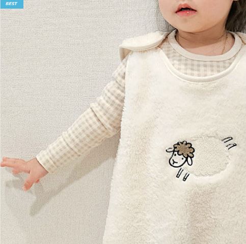  “바니블라썸 아기 수면조끼 | 극세사·벨벳 겨울 유아실내복”