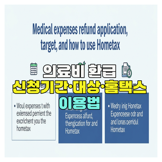 의료비 환급 신청기간·대상·홈택스 이용법
