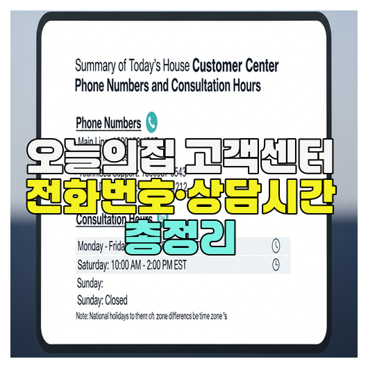  오늘의집 고객센터 전화번호·상담시간 총정리