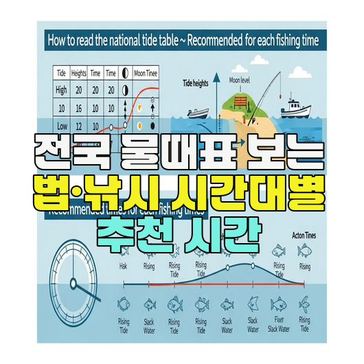  전국 물때표 보는 법·낚시 시간대별 추천 시간