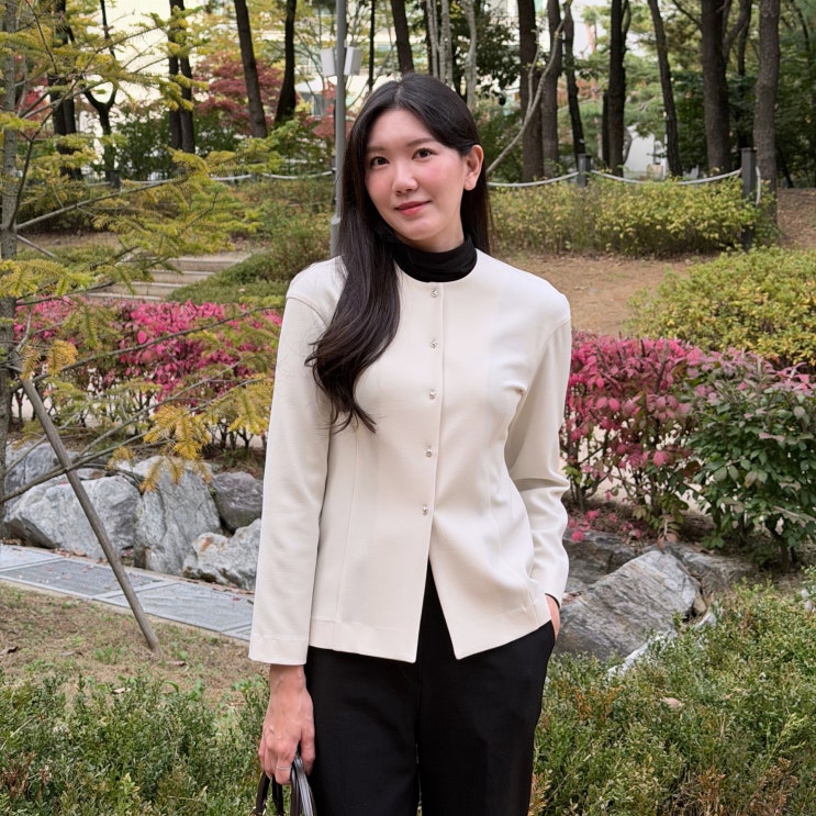 가을 겨울 하객룩 녹섭 블라우스 슬랙스 추천 코디