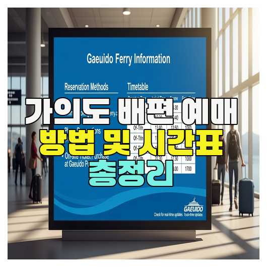  가의도 배편 예매 방법 및 시간표 총정리