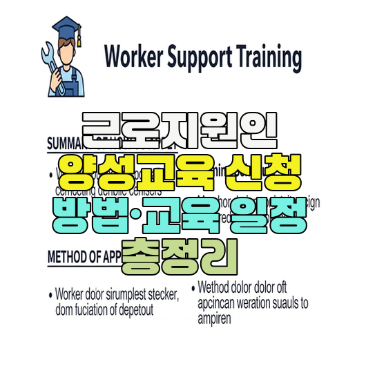  근로지원인 양성교육 신청 방법·교육 일정 총정리