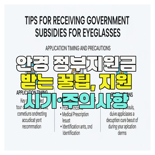  안경 정부지원금 받는 꿀팁, 지원 시기·주의사항