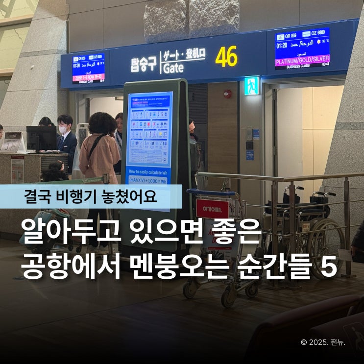  첫 해외여행 이거 몰라 비행기 놓쳤어요! 공항에서 '멘붕' 오는 순간들