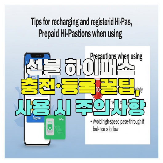 선불 하이패스 충전·등록 꿀팁, 사용 시 주의사항