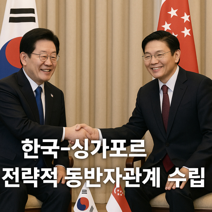 한국-<b>싱가포르</b> 협력 <b>전략적 동반자관계</b> 수립! AI·수소·방산... 