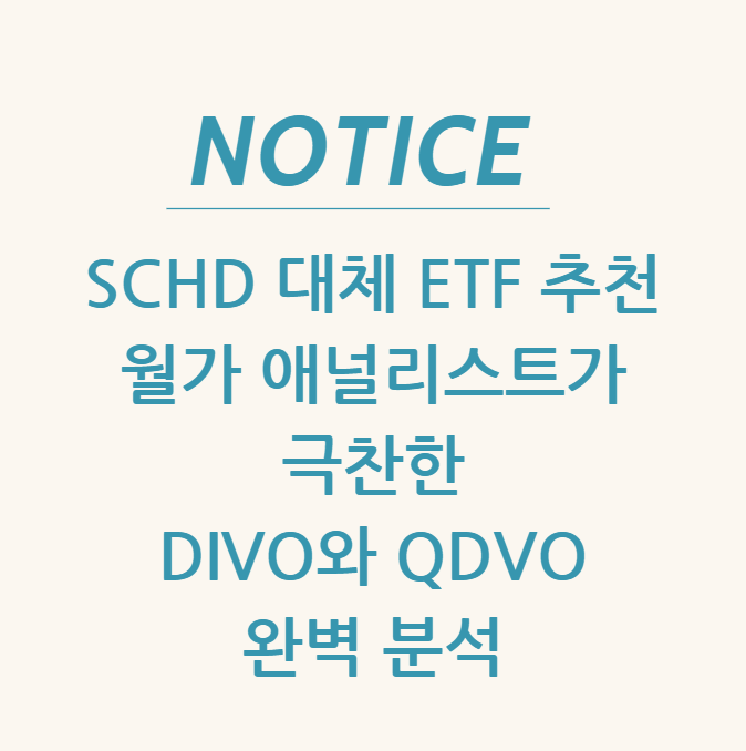  SCHD 대체 ETF 추천 월가 애널리스트가 극찬한 DIVO와 QDVO 완벽 분석